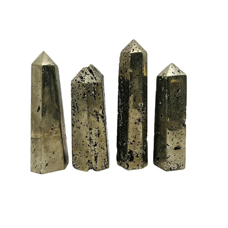 Wholesale Natural Healing Crystal Gemstone Pyrite Crystal Point Tower Decoration