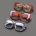 Stripe Reading Optical Anti Blue Light  Glasses Women Popular Large Size Square Eyeglass Frame Vintage Optical Clear Spectacle