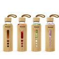 Custom Logo Eco-Friendly High Borosilicate Glass Water Bottle 500-600ml Capacity Bamboo Lid CE Certified Unisex for Gym Travel