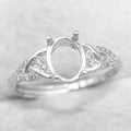 Sterling Silver 7*9mm Semi Mount Ring Frame Empty Blank Support Claw Setting S925 Base Holder Without Center Stone for DIY Inlay