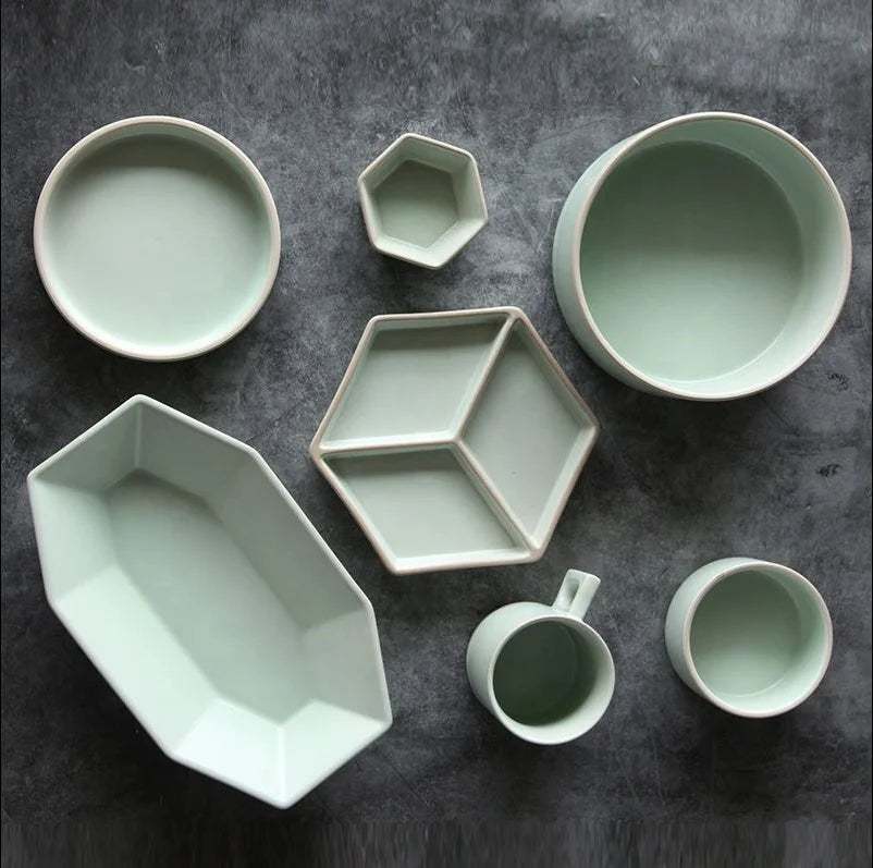 Japanese Korean Dinnerware Set Tableware Plate Set Porcelain Luxury Chinese Factory Ceramics Catering Restaurant Crockery Set