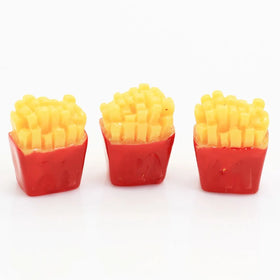 Miniature Food French Fries Resin Cabochons for Art Supply Decoration Charm Craft