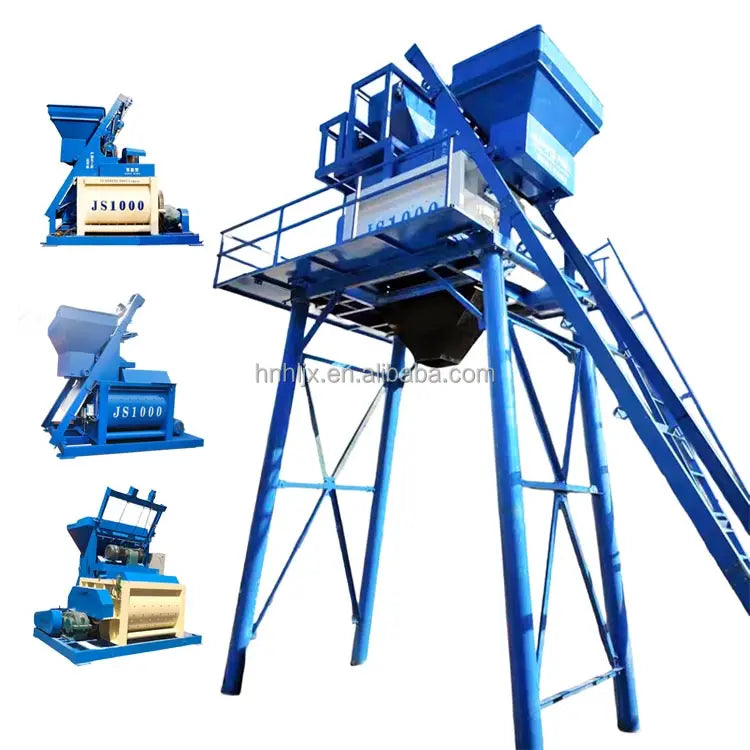 Computer Controller JS 500 Liter Double Shaft Concrete Mixer for Brick Making Machine Small Concrete Mixer with Cement Weighing