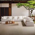 Modern Modular L-Shape Indoor Cloud Corner Sofa Set Home Furniture with Linen Fabric Sponge Filling Wholesale for Villas