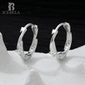 Minimalist Korean 925 Sterling Silver Earring Fine Jewelry Chic Casual Designer Twist Inlaid Zircon Hoop Earrings for Girls