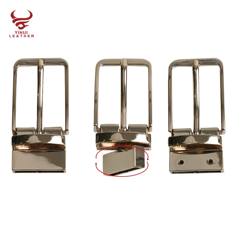 Customized Light Gold Free Reversible Rotate Pin Buckle  Wholesale Belt Buckles Adjustable by Crews