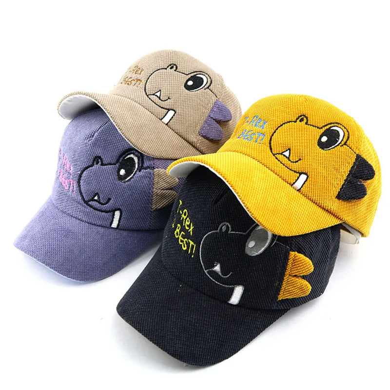 3-7 Years Baby Cute Baseball Cap Cartoon Dinosaur Baby Caps Toddler Hat