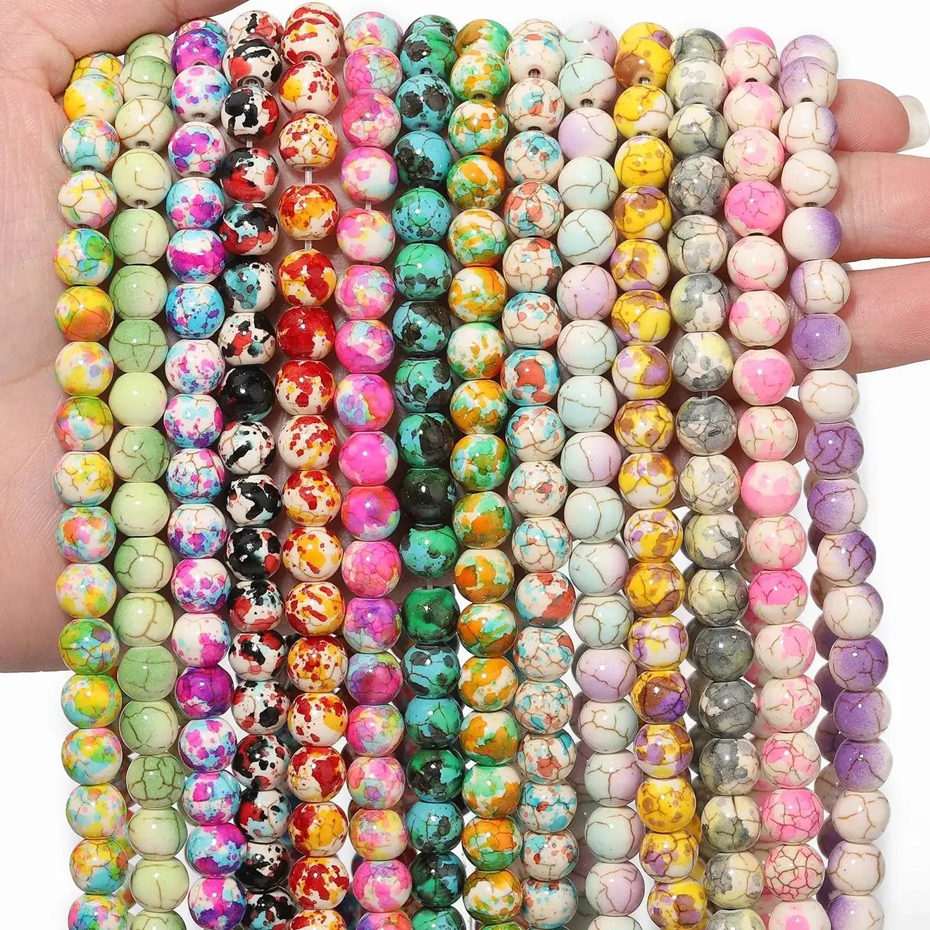 8mm Turquoise Howlite Stone Beads Loose Spacer DIY Jewelry Making Supplies for Necklace Accessories Multiple Colours Available