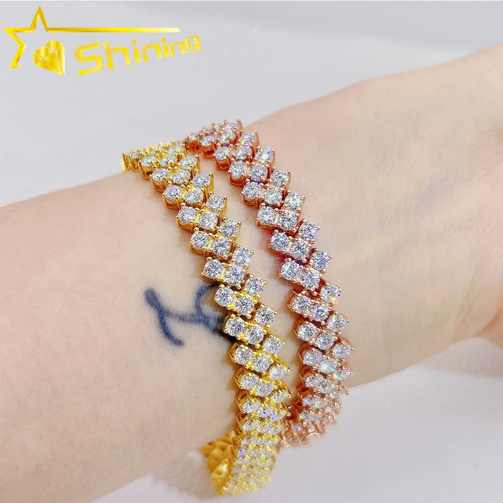 Hot Sale Factory Outlet 925 Sterling Silver Vvs Moissanite Tennis Bracelet