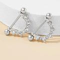 Luxury Shinning Rhinestones Unique Nipple Ring Surgical Stainless Steel Piercing Body Jewelry Kit