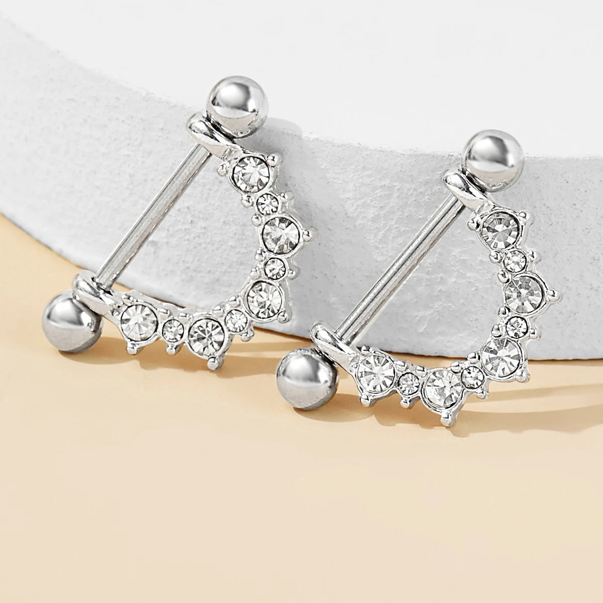 Luxury Shinning Rhinestones Unique Nipple Ring Surgical Stainless Steel Piercing Body Jewelry Kit