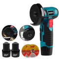 12V 500W Mini Angle Grinder 1000RPM Cordless Rechargeable Slide Handheld Grinding Tool Polishing Cutting Machine 1500mAh Battery