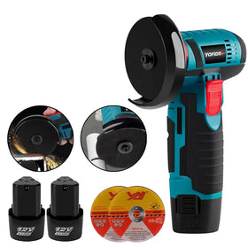 12V 500W Mini Angle Grinder 1000RPM Cordless Rechargeable Slide Handheld Grinding Tool Polishing Cutting Machine 1500mAh Battery