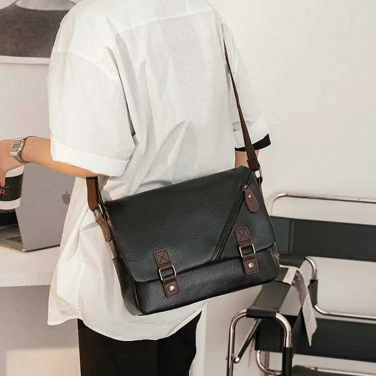Custom Print Logo Mobile Phone PU Leather Sport Side Chest Sling Fashionable Crossbody Luggage Travel Shoulder Messenger Bag Men