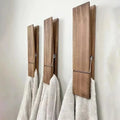 TaiLai Fashionable Wooden Towel Holder Rack Towel Hanger Huge Clothes Pin Jumbo Clothespin for Kitchen Bathroom