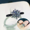 CAOSHI Imitate Moissanite Twist Snowflake Design Women's Ring 925 Silver Plated Flower Proposal Wedding Rings