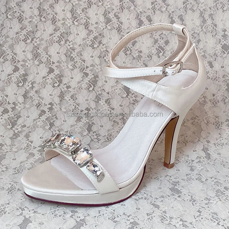 Dropshipping Platform Heel Sandals Wedding Rhinestones