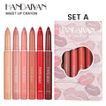 HANDAIYAN Lipstick Pen Lip Liner Set  Lip Gloss Gift Set  Box  Swivel Can Be Cut Dual-use Not Easy to Fade  Make up Lip Gloss K1