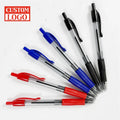 Custom Plastic Transparent Ballpoint Pen Red Blue Black Retractable Ballpoint Pen clear Barrel Ballpoint Pen with Custom logo