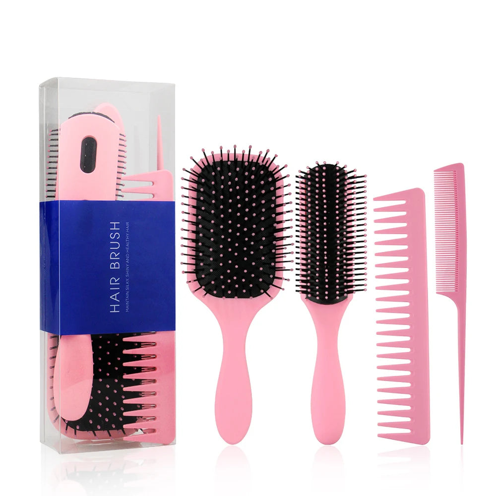 Masterlee Hot Selling Detangler Hair Brush Paddle Brush Parting Comb Set As Gifts for Friends