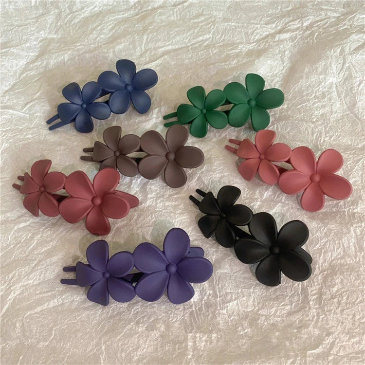 Fashion Women Hair Accessories 10.5CM PC Material U-Shape Matte Flower Hair Claw Clips for Women and Girl
