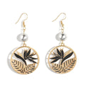 2023 Holiday Pearl Dangling Earrings Alloy Round Pendant Women Hawaiian Dangle Pearl Earring for Women