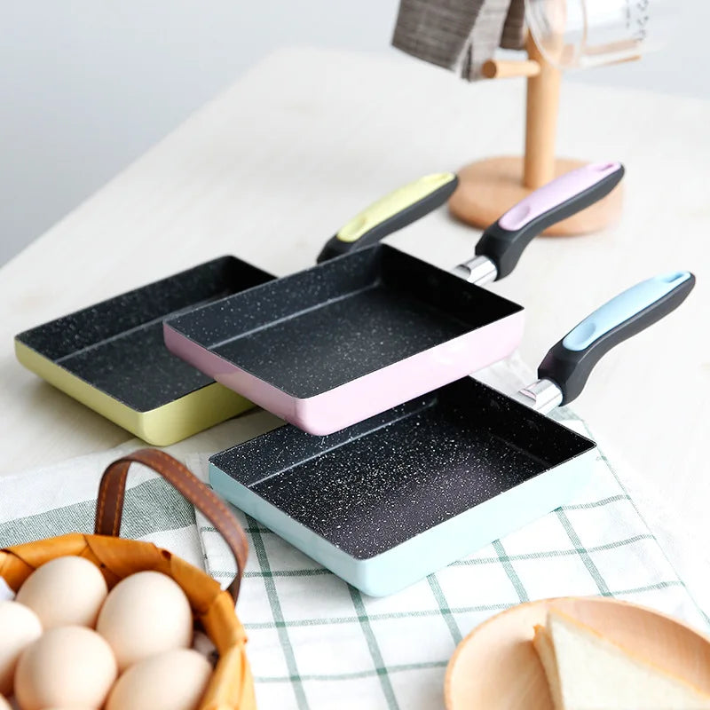 Aluminum Mini Nonstick Pancake Tamagoyaki Rectangle Pan Japanese Omelette Cooking Fry Pan Egg Pan