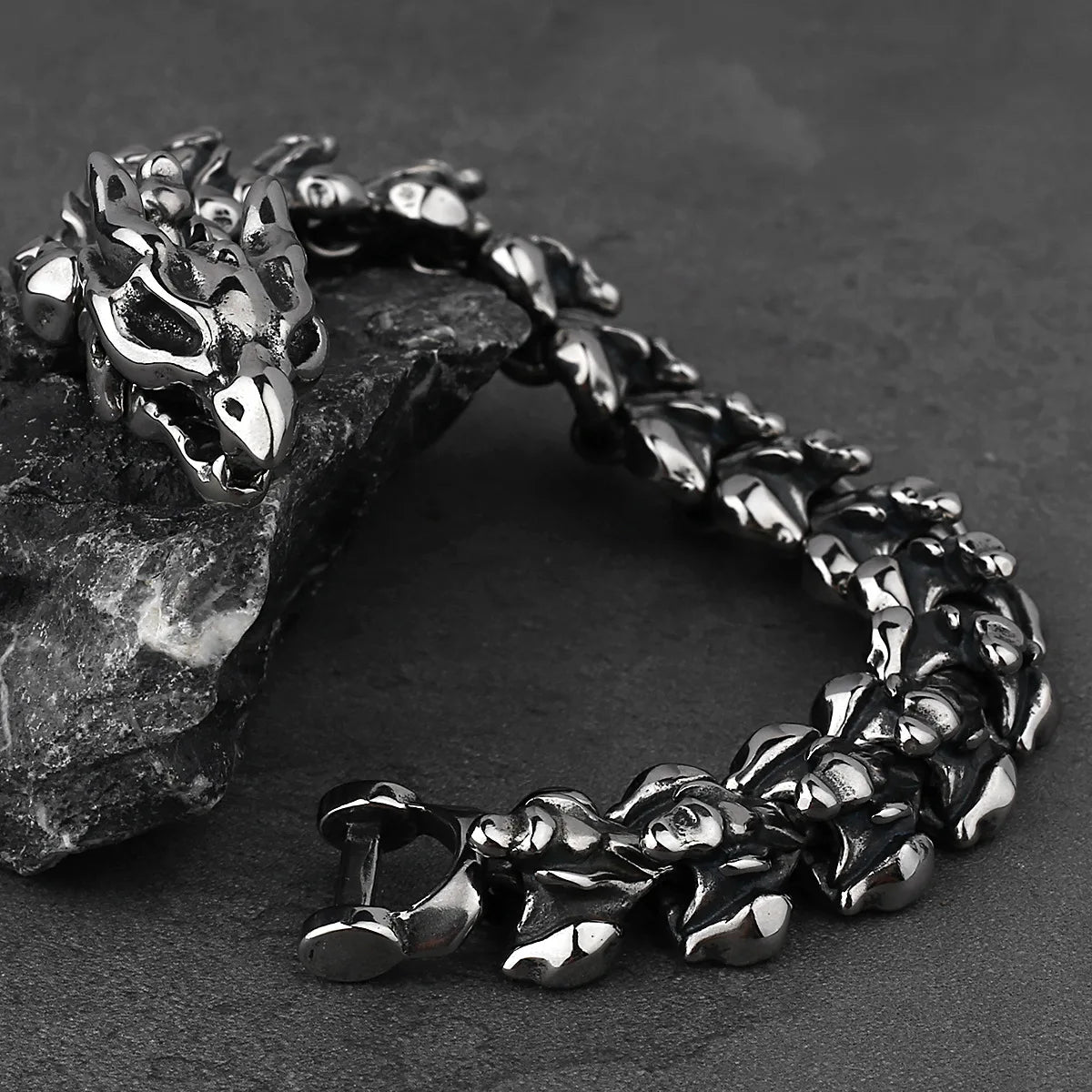 Nordic Viking Bracelets Keel Stainless Steel 316L Dragon Chian Men's Bracelet