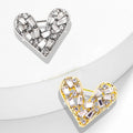 Gold Exquisite Small Size Rhinestone Heart Brooches Pins for Women Lady Elegant Crystal Design Suit Clothing Accessories Gift