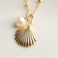 New Designs Dainty Stainless Steel Sea Shell Fashion Shell Pendant Necklace Jewelry Femme 18k Gold Plated