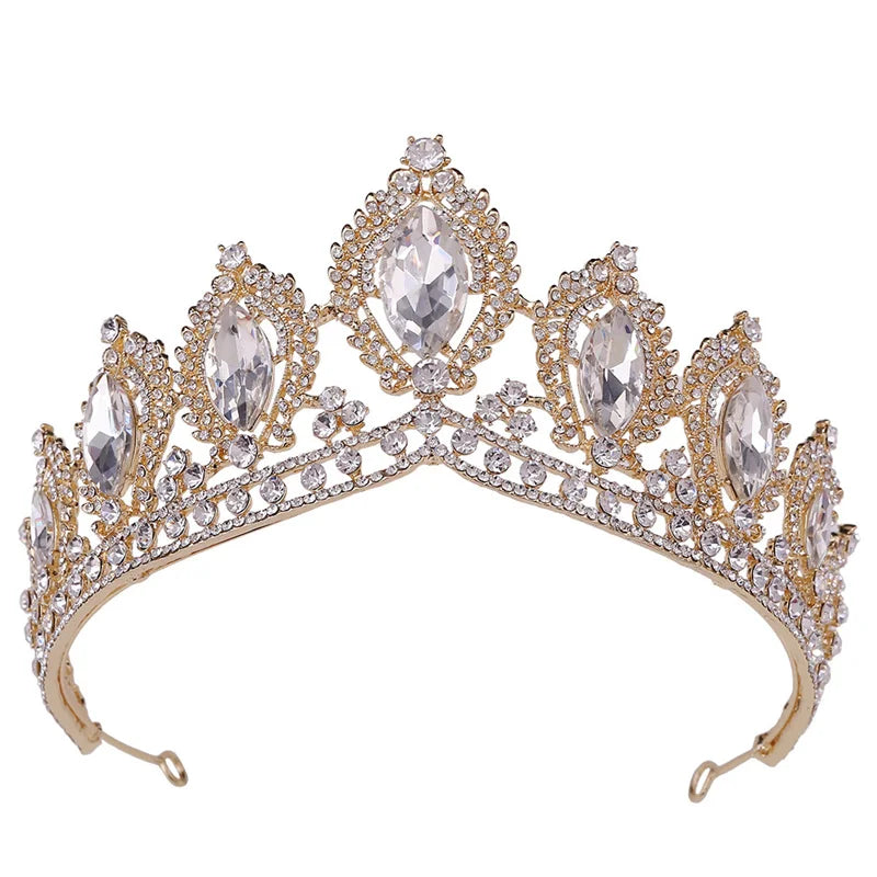 2025 New Fashion Bridal Crystal Tiara Crown Wedding Rhinestone Headdress