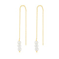 Gemnel 925 Sterling Silver 18k Gold Mini Freshwater Pearl Threader Drop Charm Earrings