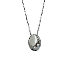 Wholesale Coffee Bean Necklace Silver Designer Minimalist Necklace Silver And Gold Plated Stainless Steel Round Pendant Necklace
