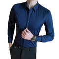 2022 Spring  Men's Long-sleeved Shirt Business Fashion Solid Color Shirt Casual pink Shirt Men Wholesale