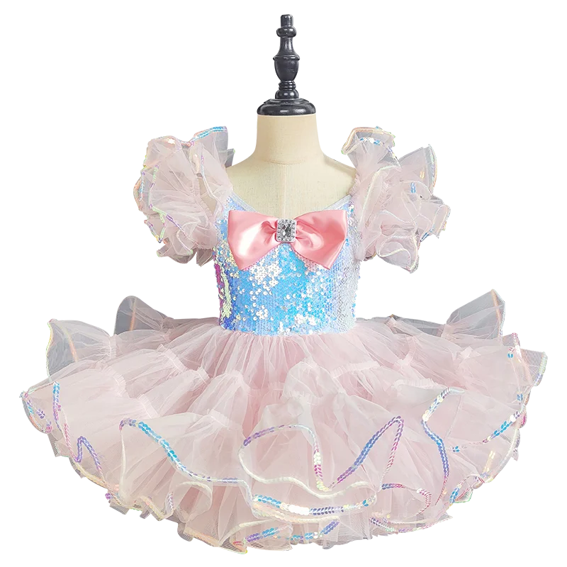 Pink Children's Performance Clothing Cute Princess Ballet Dance Permance Skirt