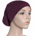 1 Piece Drop Shipping 12 Colors Muslim Breathable Jersey Turban Underscarf Cap Plain Inner Hijab