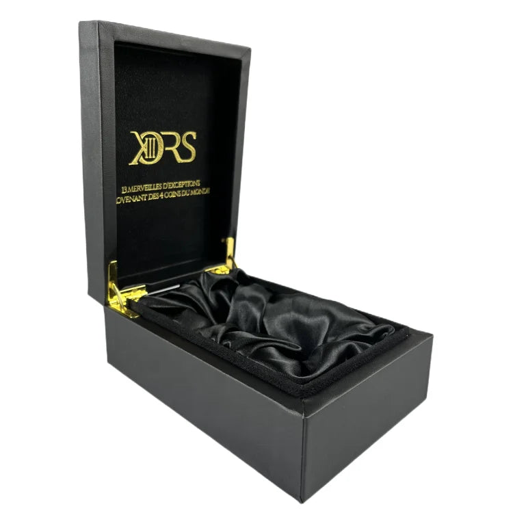 Black Premium Luxury MDF Wooden Base Perfume Box PU Leather Lid Skin Care Essential Oils Packaging Cosmetics Industrial Use