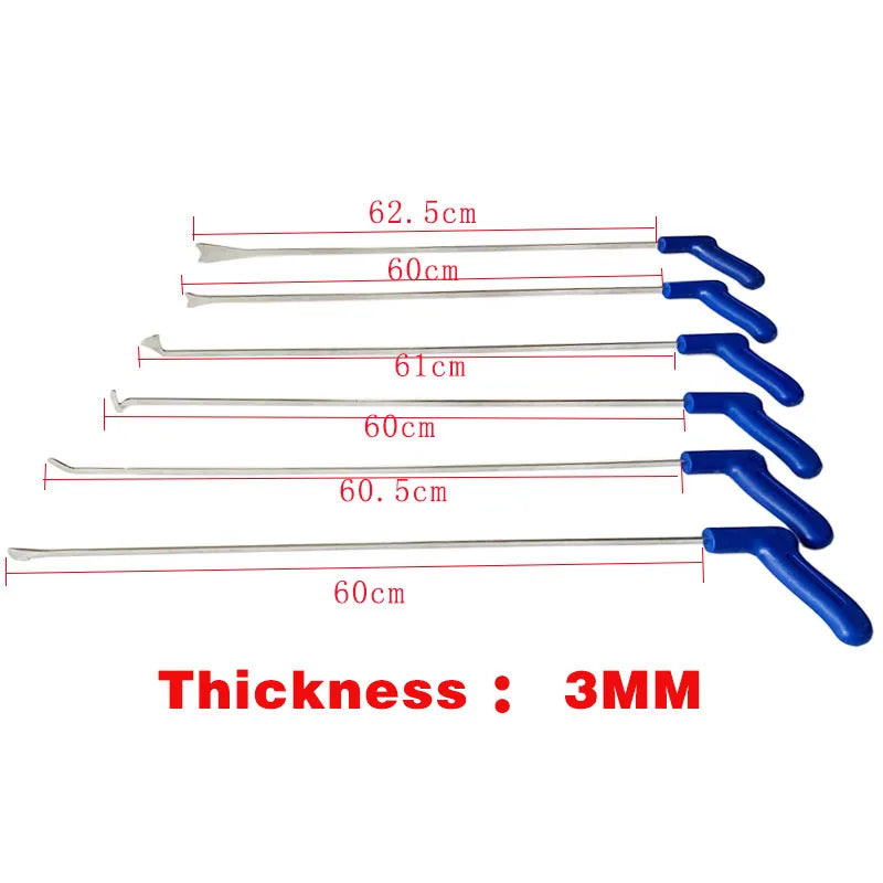 6pcs Whale Tails Hooks Flat bar Tools Swallow Tail Rod and Hail Dent Repair Paint-less Dent Removal