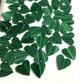 16x16x2mm Natural Green Malachite Price Gemstone Loose Machine Heart Shape Double Flat