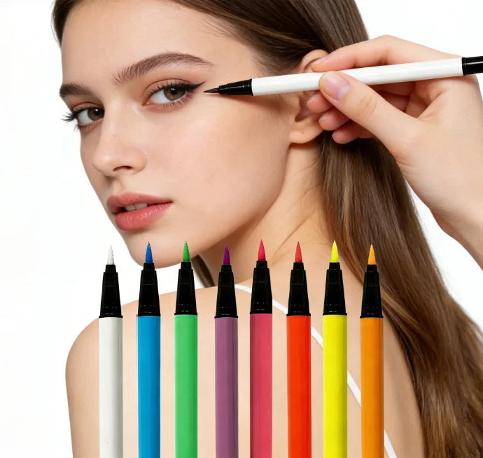 8 Colors UV Glow Neon Liquid Eyeliner Colorful Waterproof Smudge-proof Eyeliner Private Label