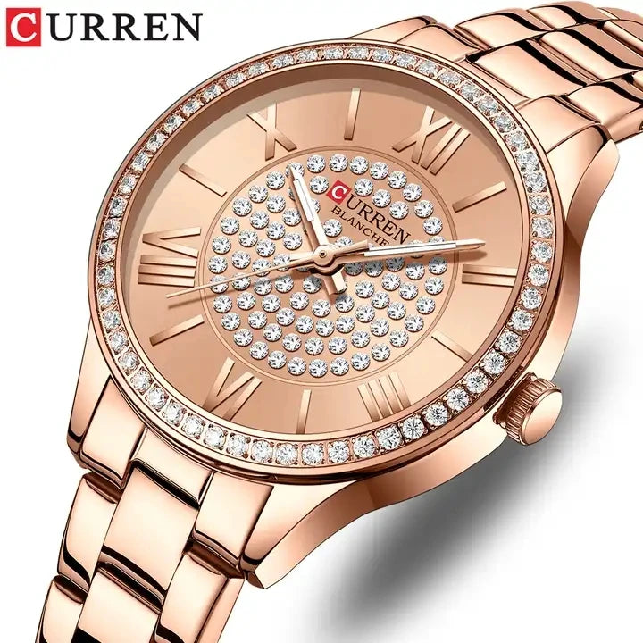 Curren 9084 Top Luxury New Ladies Watch Fashion Steel Band Watch Casual Ladies Quartz Watch Birthday Gifts for Girls
