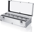 Customizable Aluminum Coin Storage Box with Handle 50 Slab Coin Holders ODM & OEM Supported Collection Coin Trays