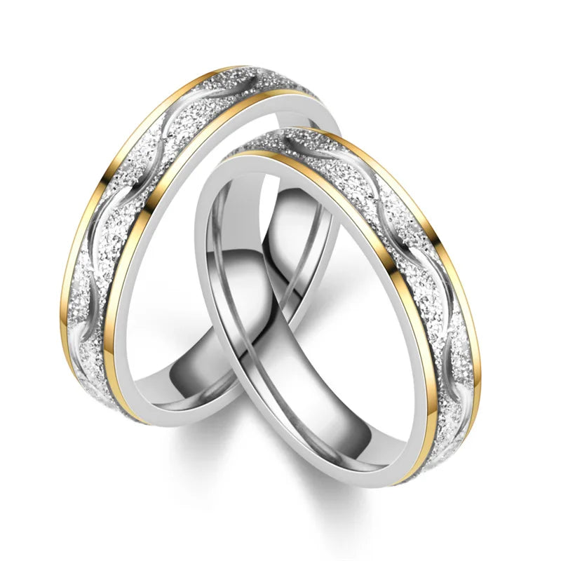 Fashion Titanium Steel Couple Ring Non Fade Simple Versatile Ring Advanced Design Sense for Lovers Couple Ring Wholesale