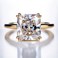 SGARIT Jewelry Yellow Gold Solitaire Engagement Ring 10K Solid Gold 5CT Radiant Cut Moissanite Diamond Wedding Ring