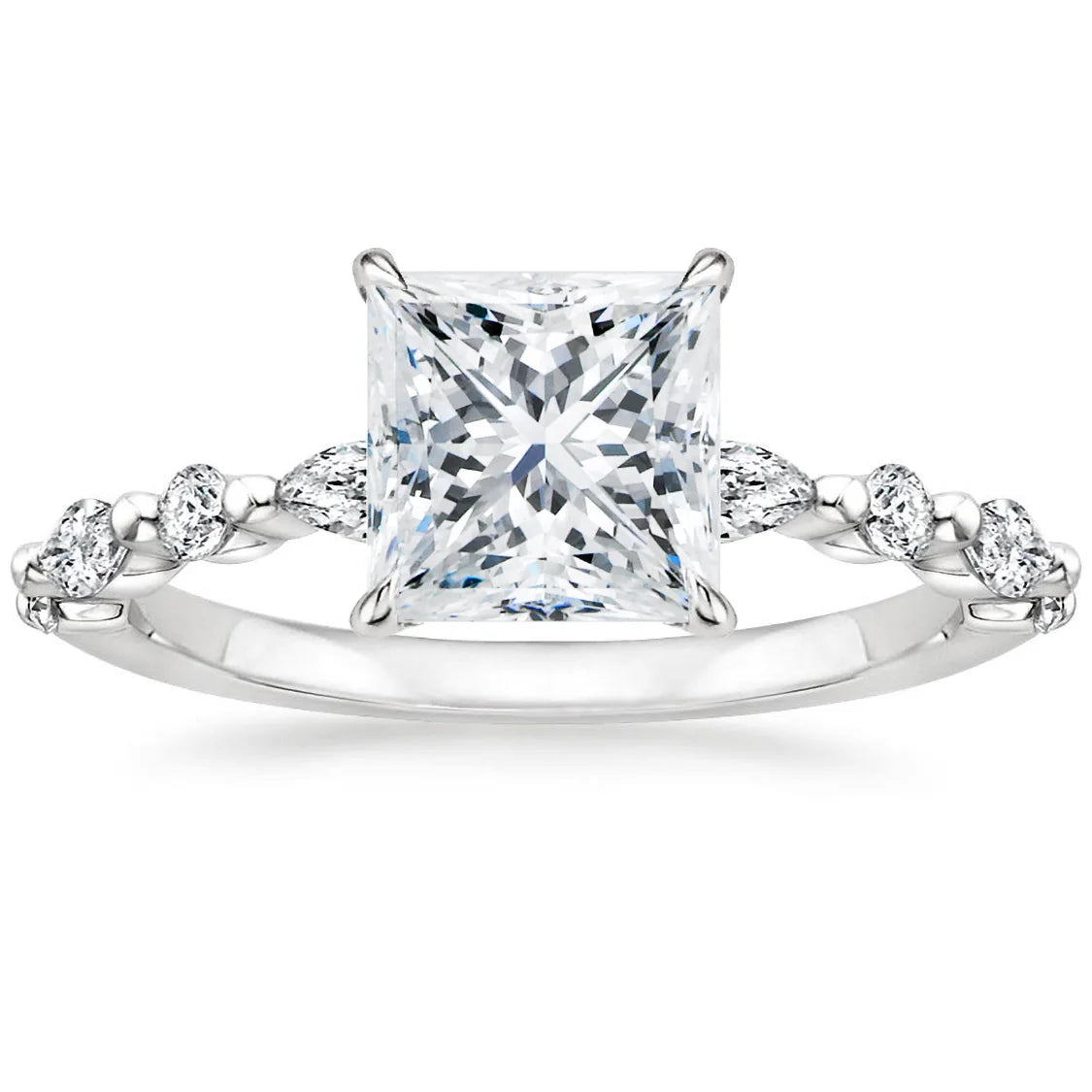 OLAN 2ct 925 Sterling Silver Princess Cut Custom Moissanite Rings for Women Engagement Fashion Jewelry