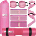 Gym Fitness Weightlifting Neck Shoulder Protective Pad Foam Barbell Pad Squats Set with Ankle Strap Hip Booty Band and Carry Bag
