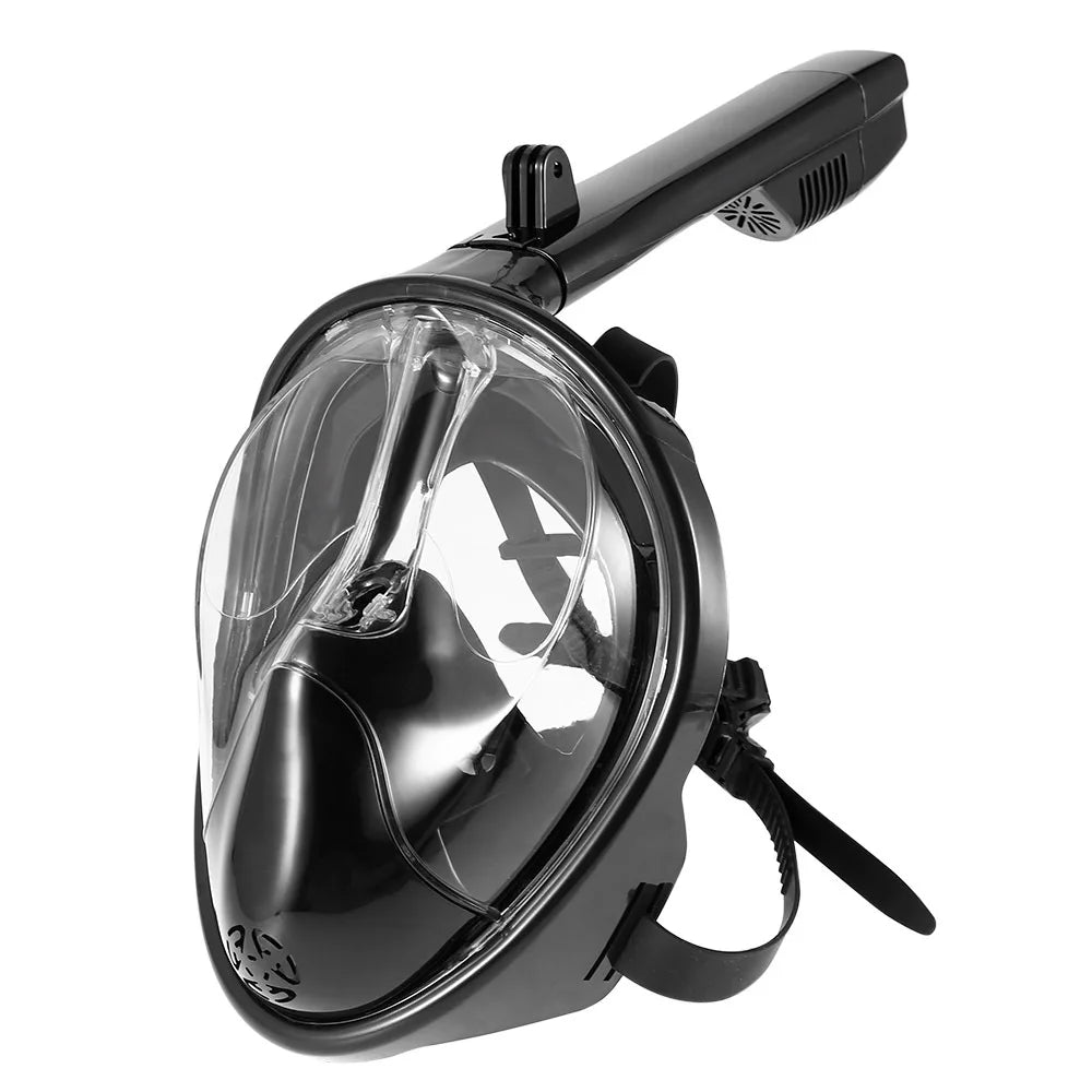 Snorkel Full Face Mask 180 Degree Field of Vision Automatic Buckles Adults Scuba Diving Equipment