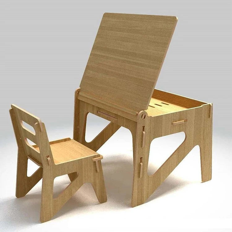 Montessori Table and Chair Set Wooden Kids Play Activity Desk for Bedroom Use Toddler Furniture