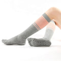 Color Block Thigh Highs Knee High Yoga Socks Fashion Grip Non-Slip Women Full Toe Long Socks for Pilates Barre