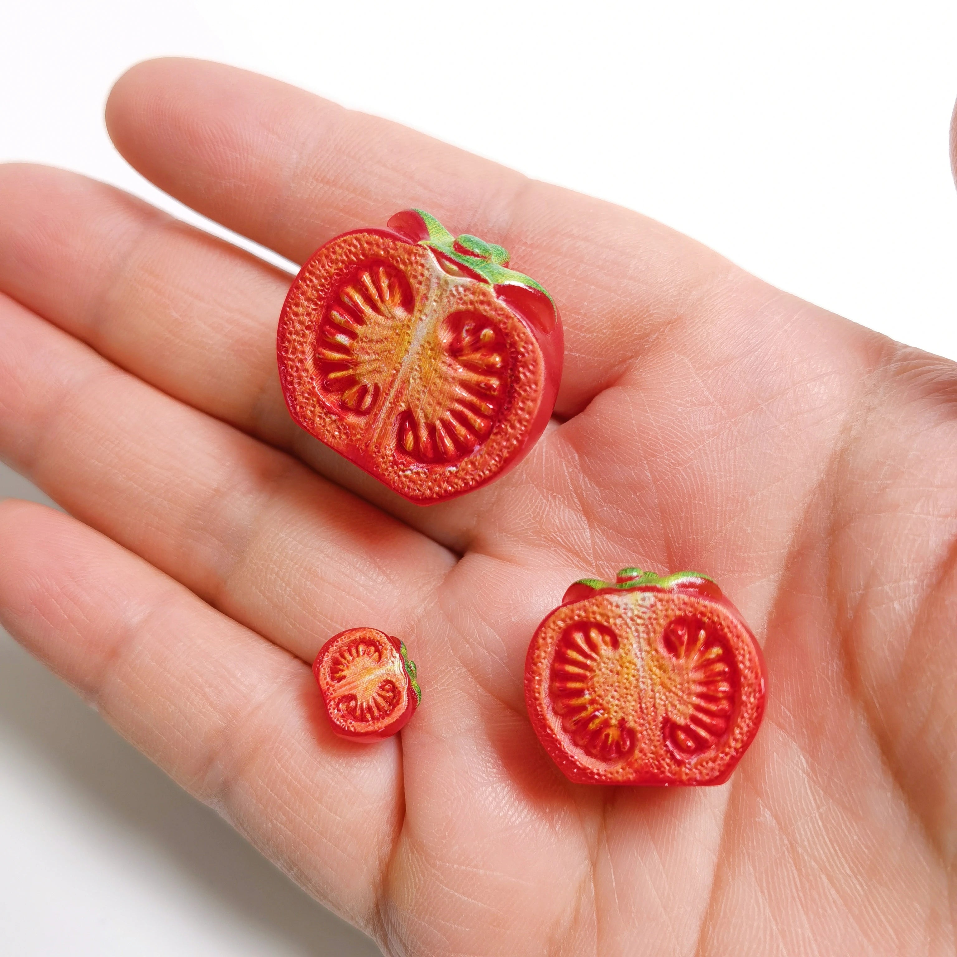 100pcs Cute Kawaii Mini Tomato Vegetables Flat Back Cabochons Scrapbook Diy Party Hairpin Accessories Home Decoration Craft